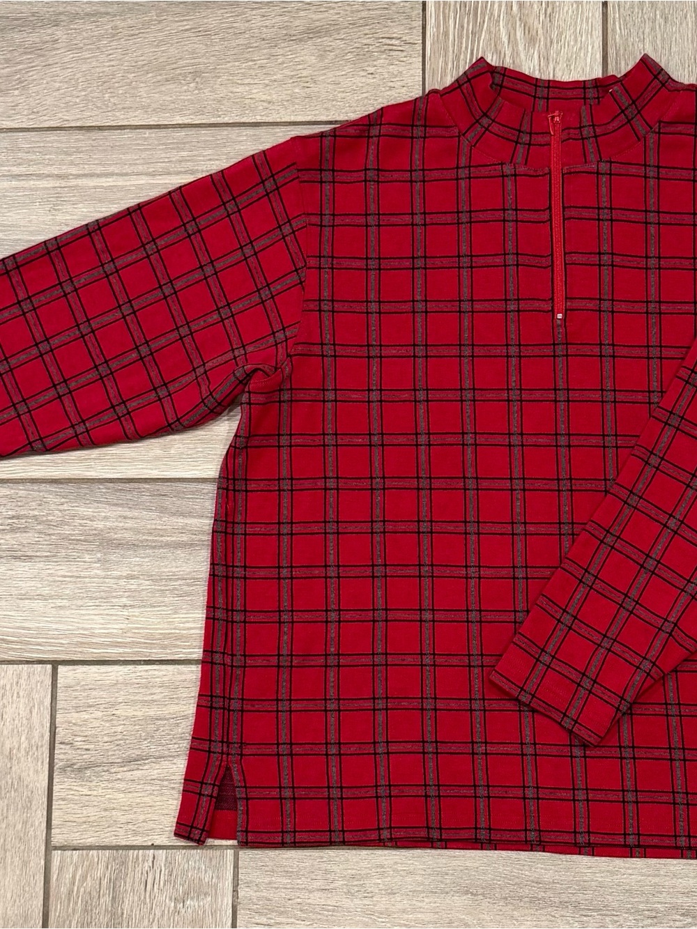 Vintage Bechamel Plaid Quarter Zip size L
